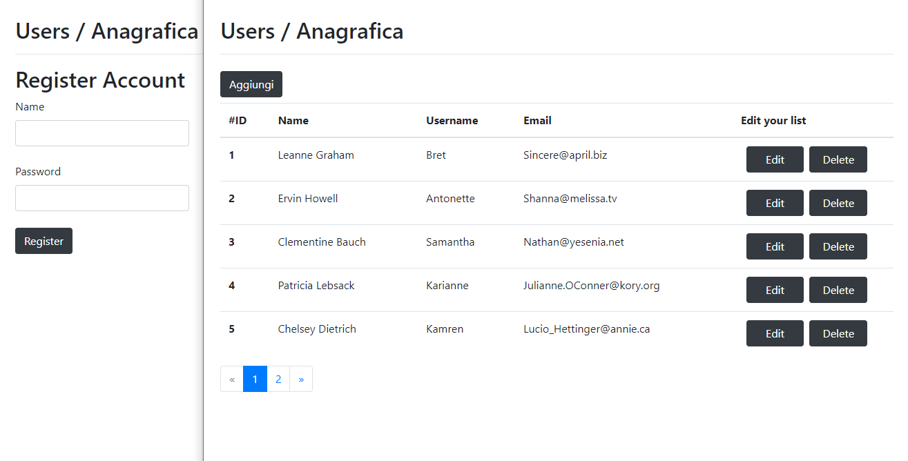 Immagine progetto login users Angular11 